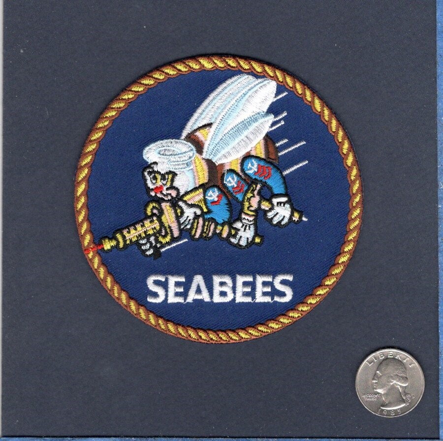SEABEES Construction Battalion US Navy 4" Unit Squadron Jacket Patch