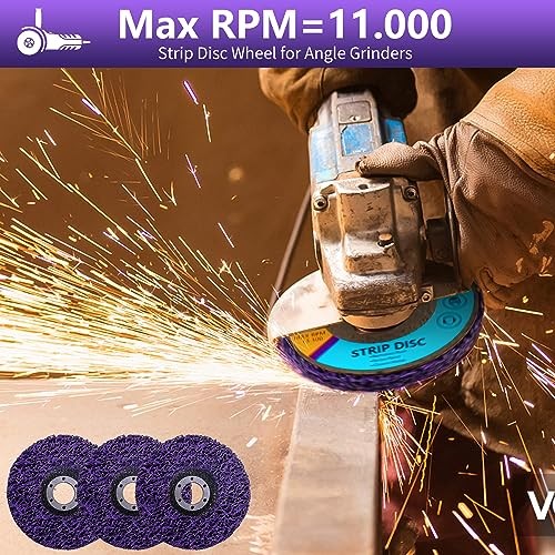 10 Pack Strip Discs Stripping Wheel for Angle Grinder, 4-1/2" x 7/8" Rust