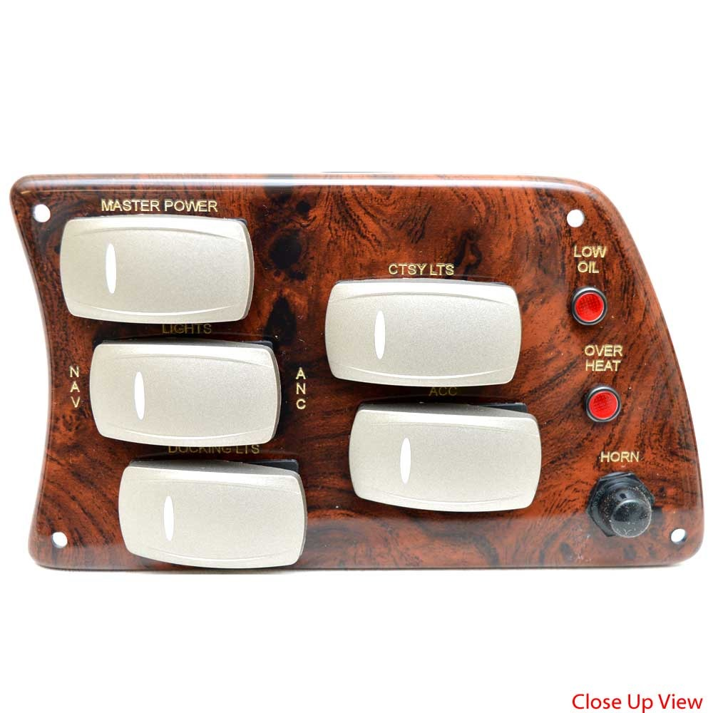 SunCatcher Pontoon Boat Switch Panel Kit | Woodgrain (2PC)