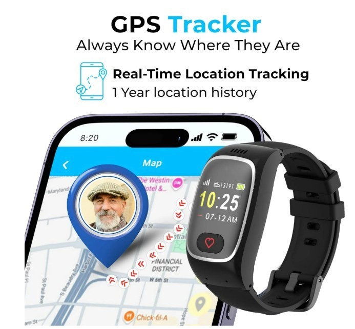 Seculife Smartband: Medical Alert Bracelet with GPS Tracker, Fall Detection, SOS