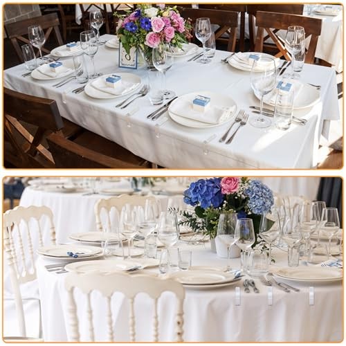 240 Pcs Clear Plastic Tablecloth Clips, Windproof Table Cover Clips Table
