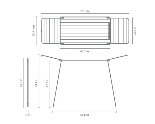 BRABANTIA HangOn Drying Rack Too - 72,2 ft, White