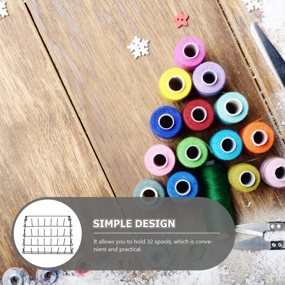 DIYEAH 32 Frame Serger Room Thread Organizer Wall- Mounted Thread Holder Cone...