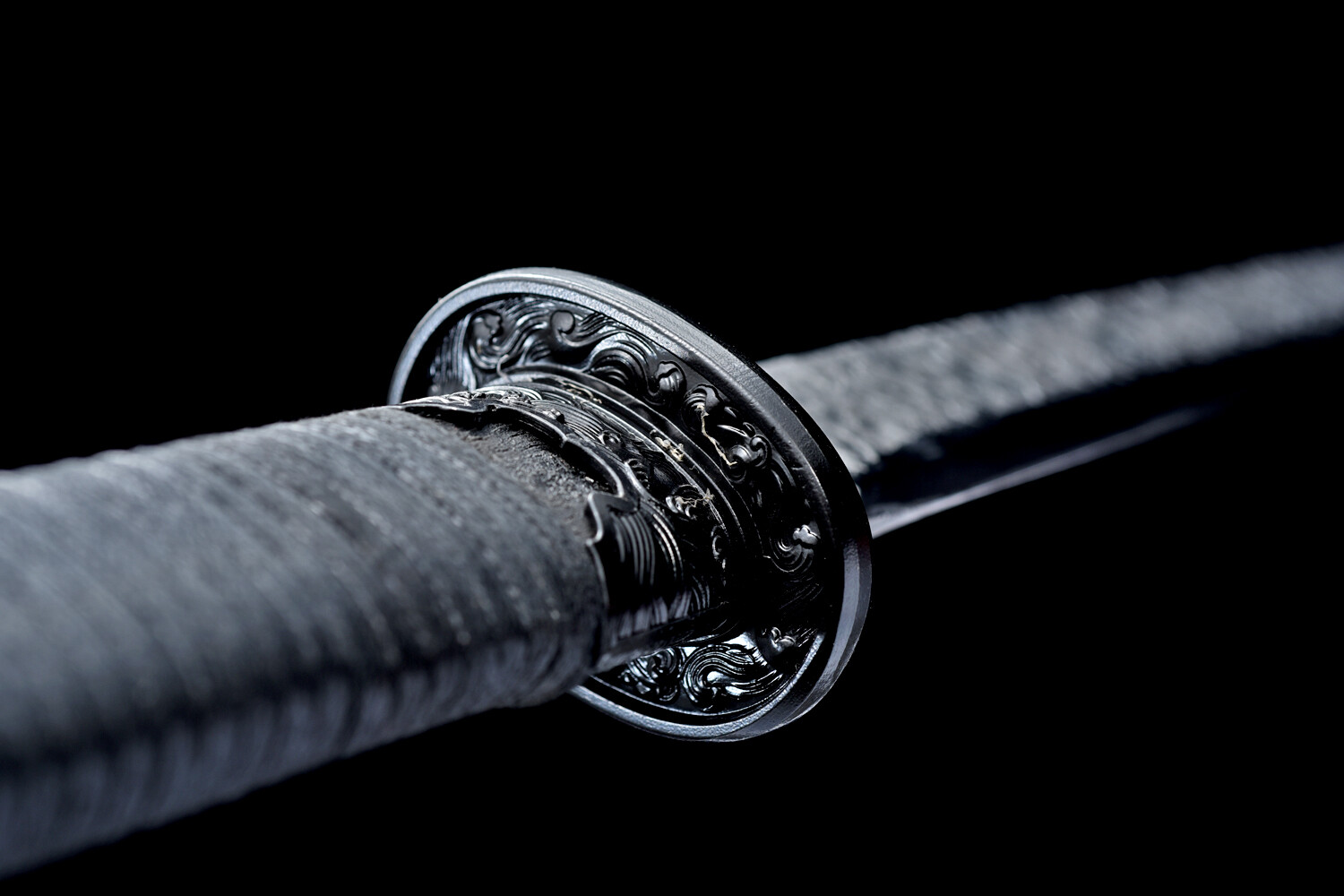 40'' Black Dragon Ninja Sword 9260 Spring Steel Japanese Straight Sharp Ninjato