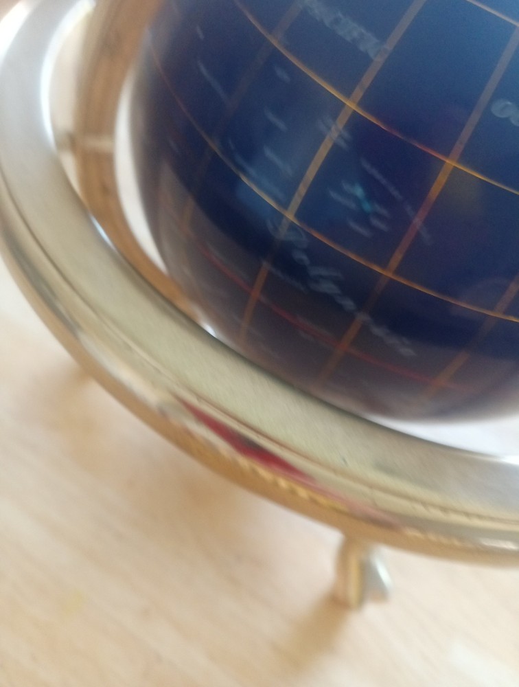 Tabletop World Globe Gemstone Stand, Compass Vintage