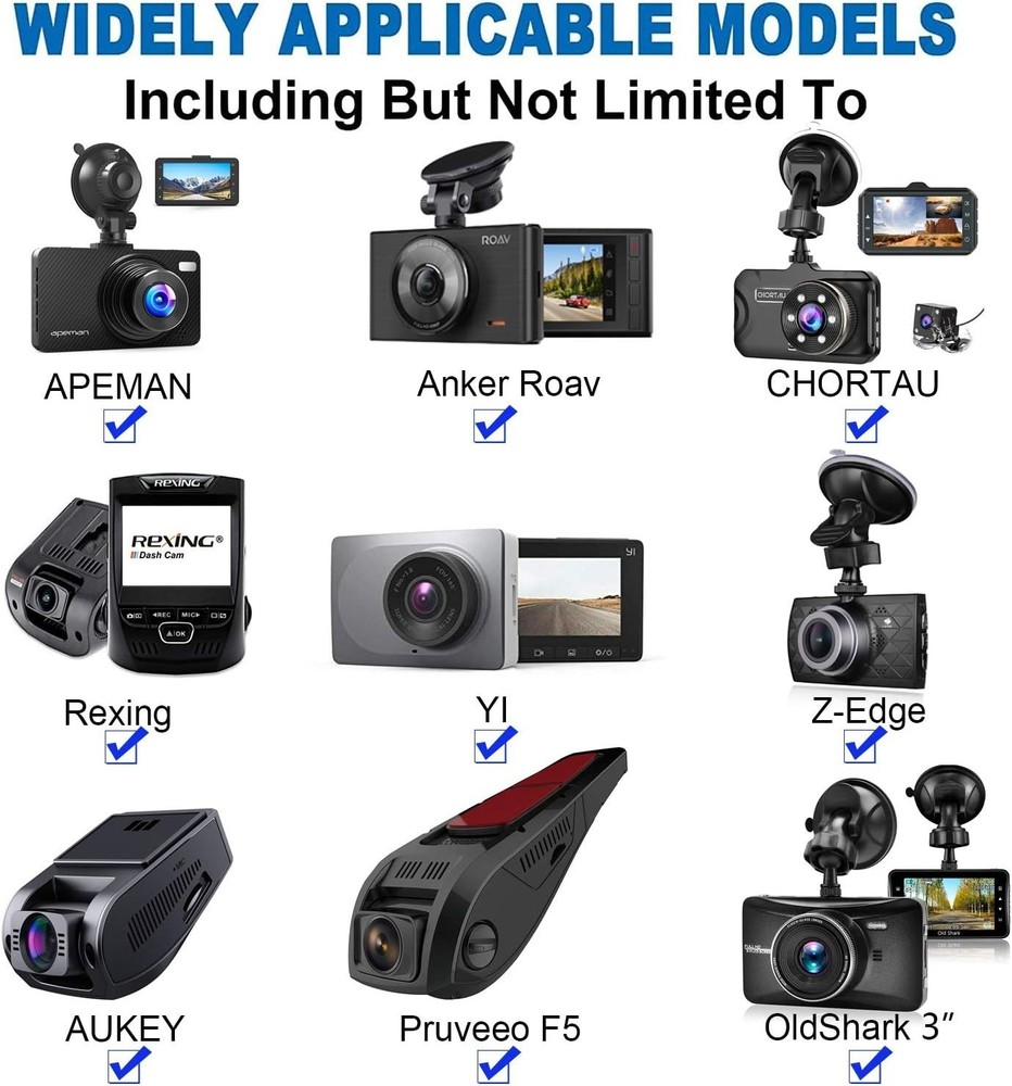 Compact Dash Camera Mount for Secure Installation - 16 Joint Options Included
