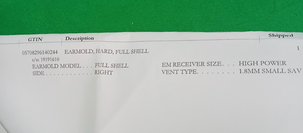 Custom Hard Full-Shell Earmold For Resound Hearing Aid