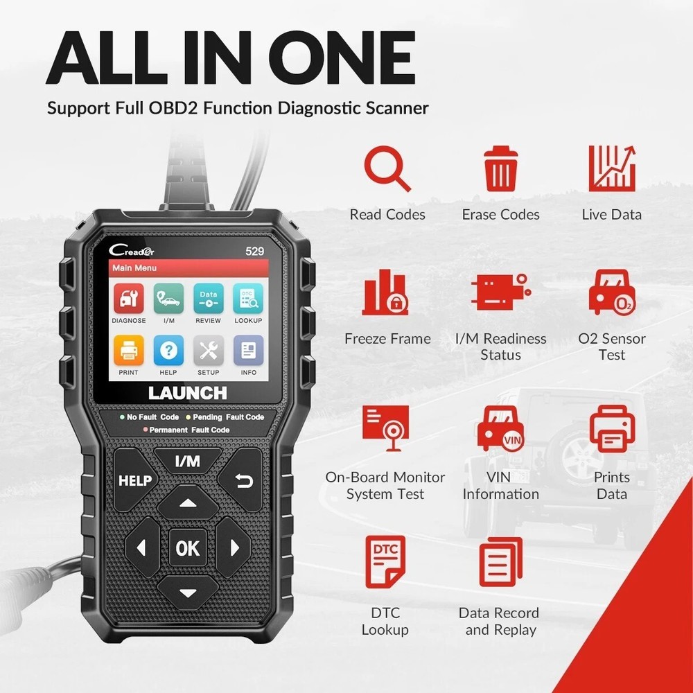 2026 LAUNCH CR529 Full OBD2 Engine Check Car Code Reader Scanner Diagnostic Tool