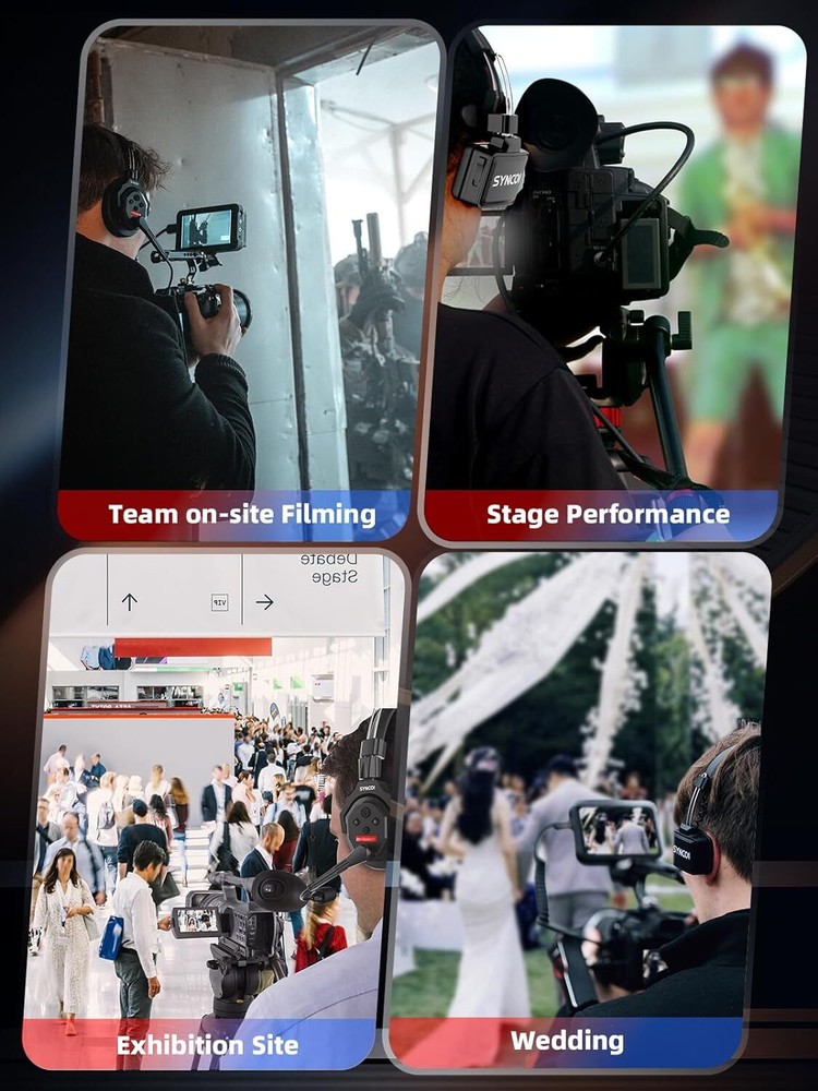 SYNCO XTALK X5 Wireless Intercom Headset System 2.4GHz Full Duplex 350M/1148FT