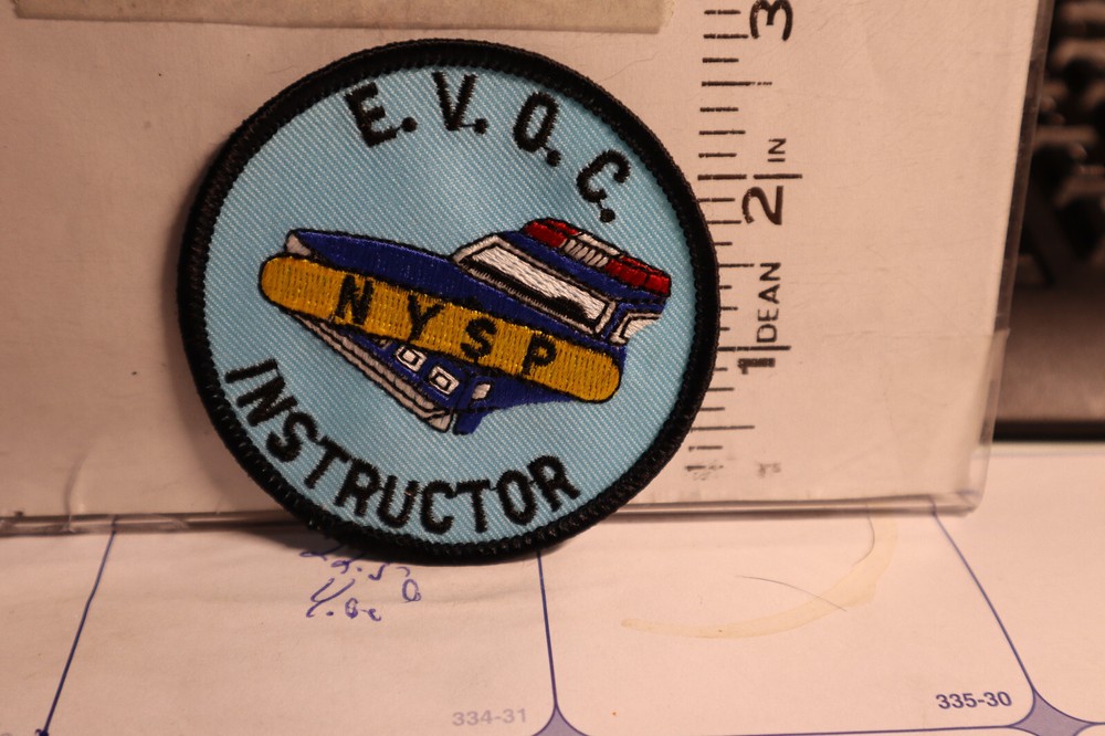 police patch  STATE TROOPER E V O C INSTRUCTOR NEW YORK