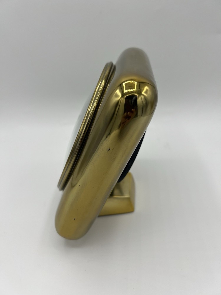Gold Chrome Steel Square Bubble Eiffel Tower Paris Clock