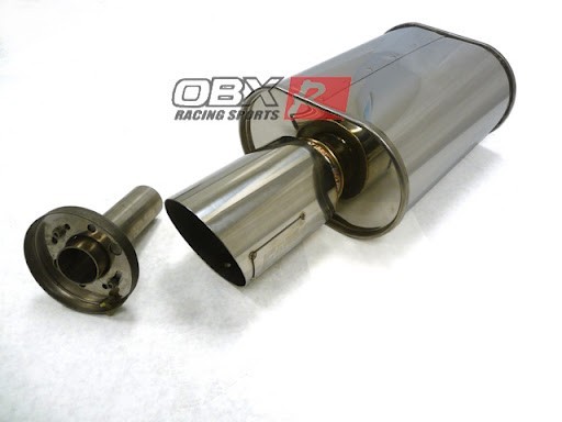 OBX Stainless Forza Tuning Muffler Harpoon 3.0" Center In Performance Universal