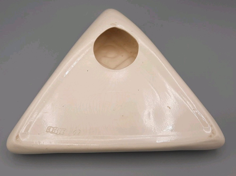 Vintage Masonic Free Mason Triangular Ceramic Ashtray