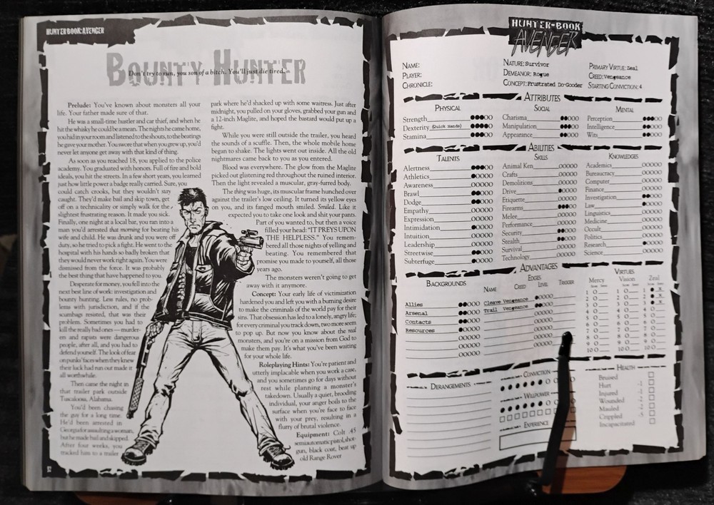 Hunter Book: Avenger (2000) Hunter The Reckoning RPG White Wolf