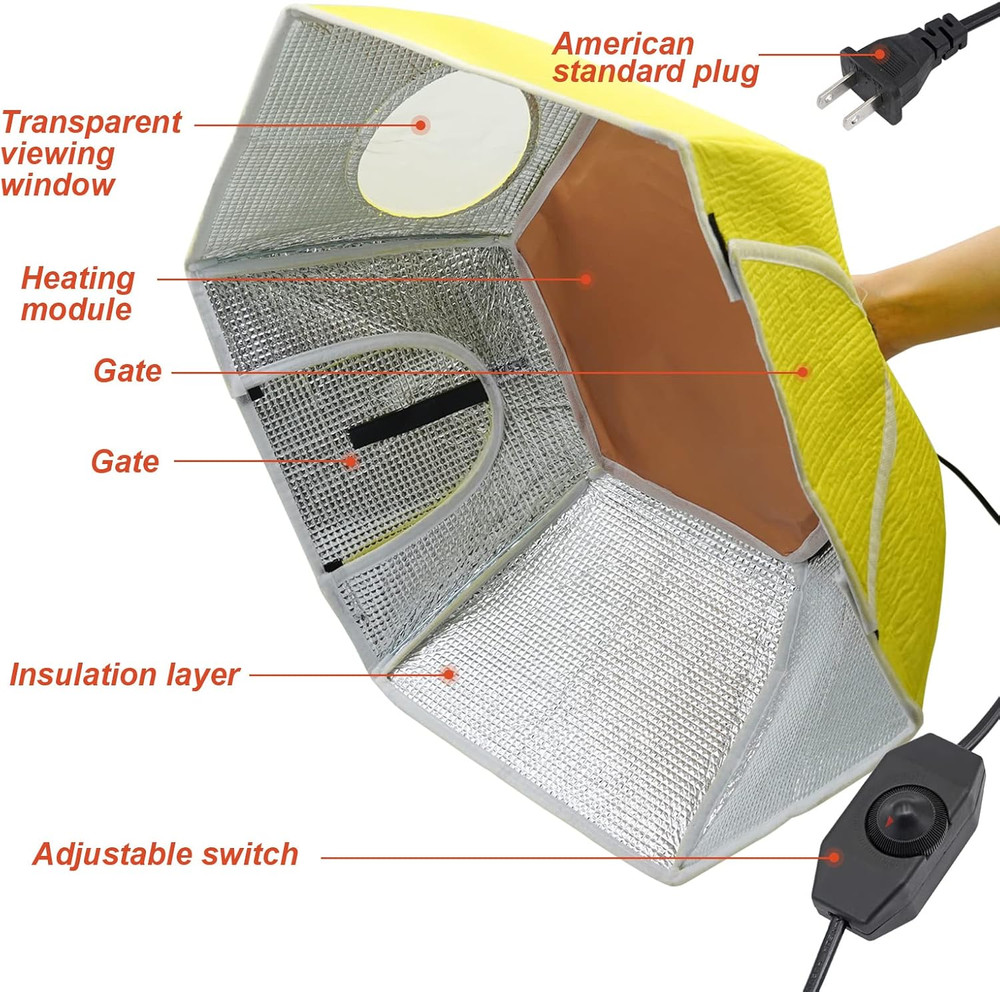 Large Chick Brooder Heating Plate Chick Brooder Box 21.6" Heat up to 50 Chicks