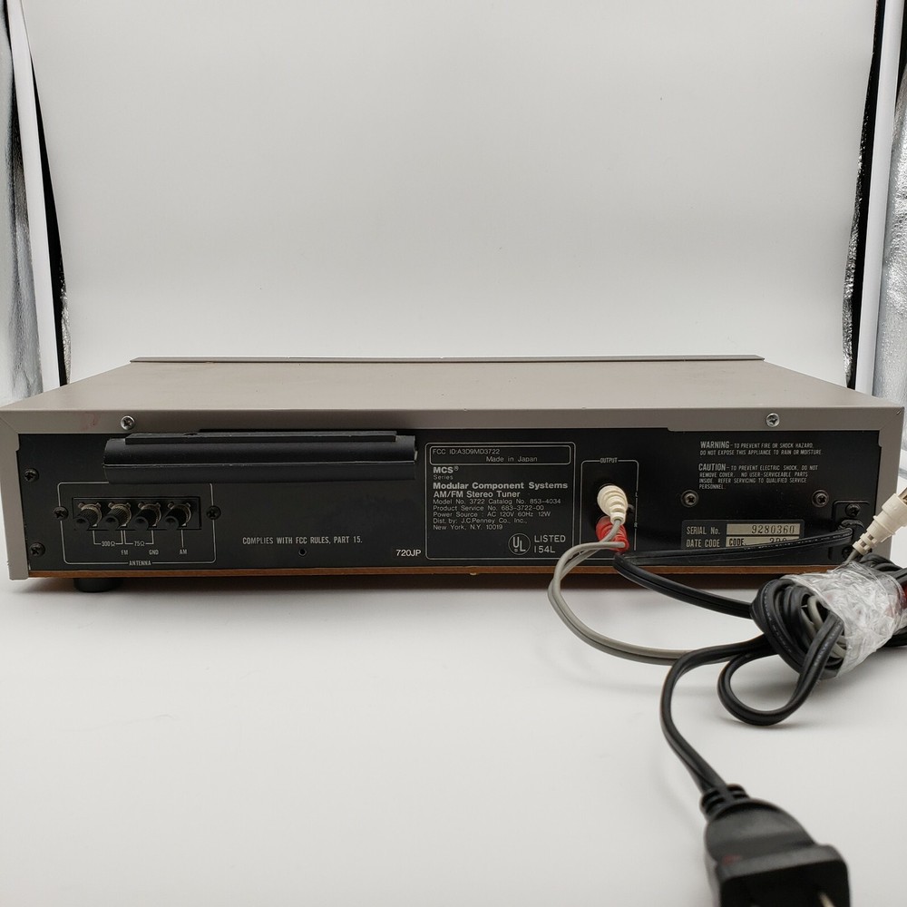 MCS Tuner 3722 Modular Component Systems AM/FM Stereo Vintage Electronics Japan