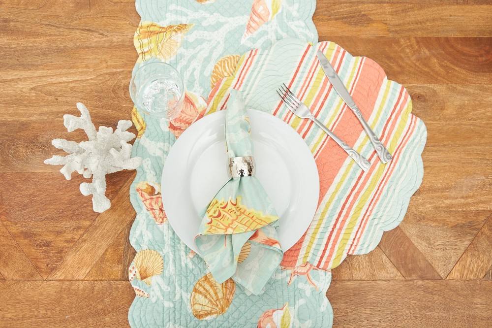 St. Martin Blue Table Runner 14" x 51"