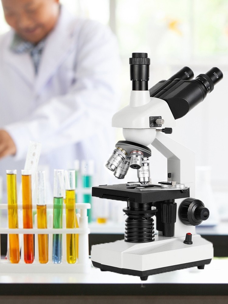 O 40 X -5000 X Trinocular LED Lab Compound Microscope with Doubleelectronic eyep