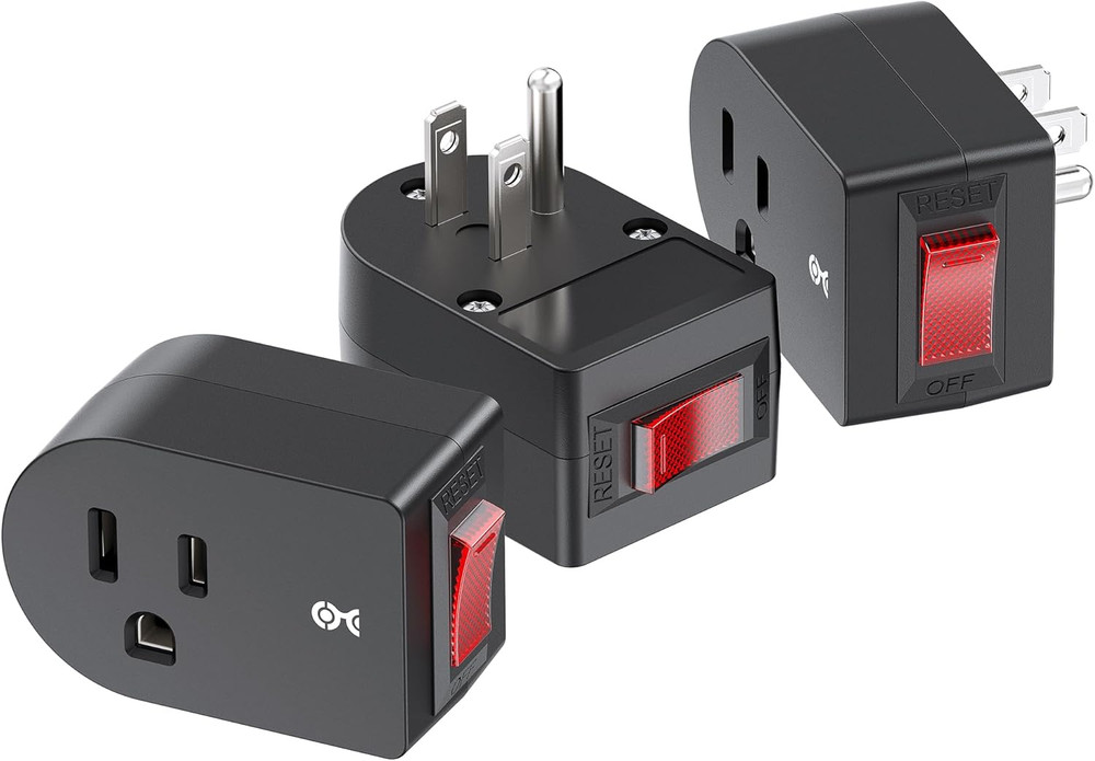 [ETL Listed] Cable Matters 3-Pack Grounded Outlet Switch with on Off, Plug Switc