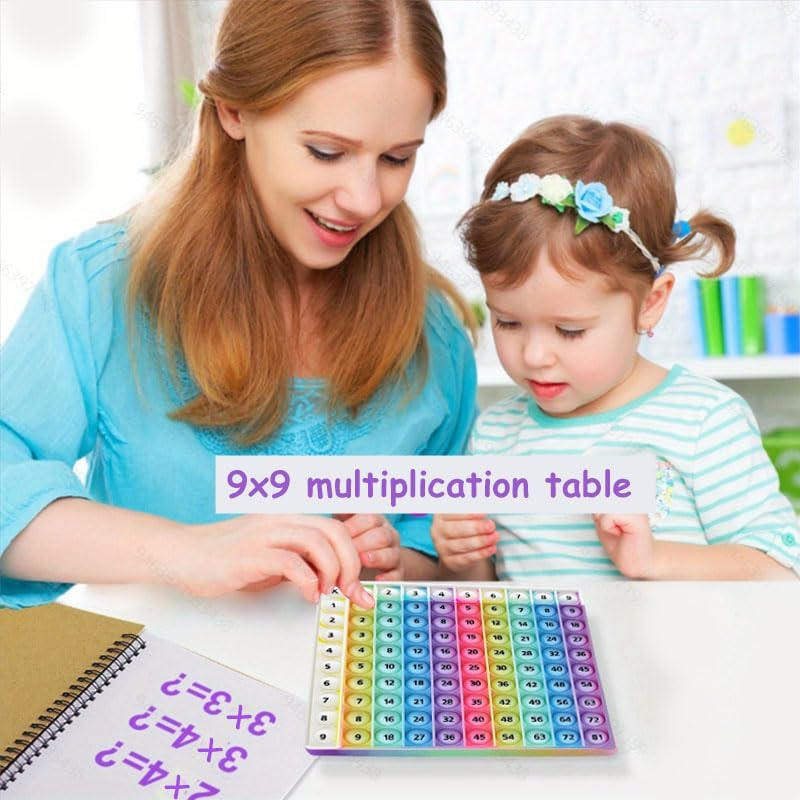 ​Rainbow Multiplication Table Game Learning Board, 9X9 Educational Mathstem Sens