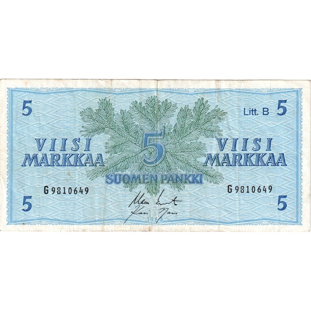 [#233045] Finland, 5 Markkaa, EF