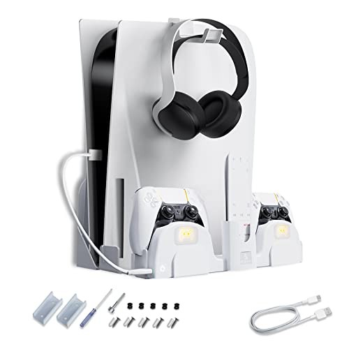 PS5 Accessories Wall Mount with DualSense Charging Station, Console-Only
