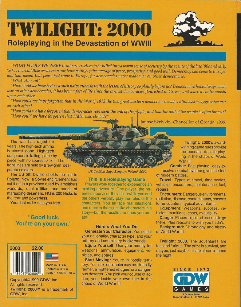 Twilight: 2000 2nd ed Core Rule Book GDW Second Edition *FS