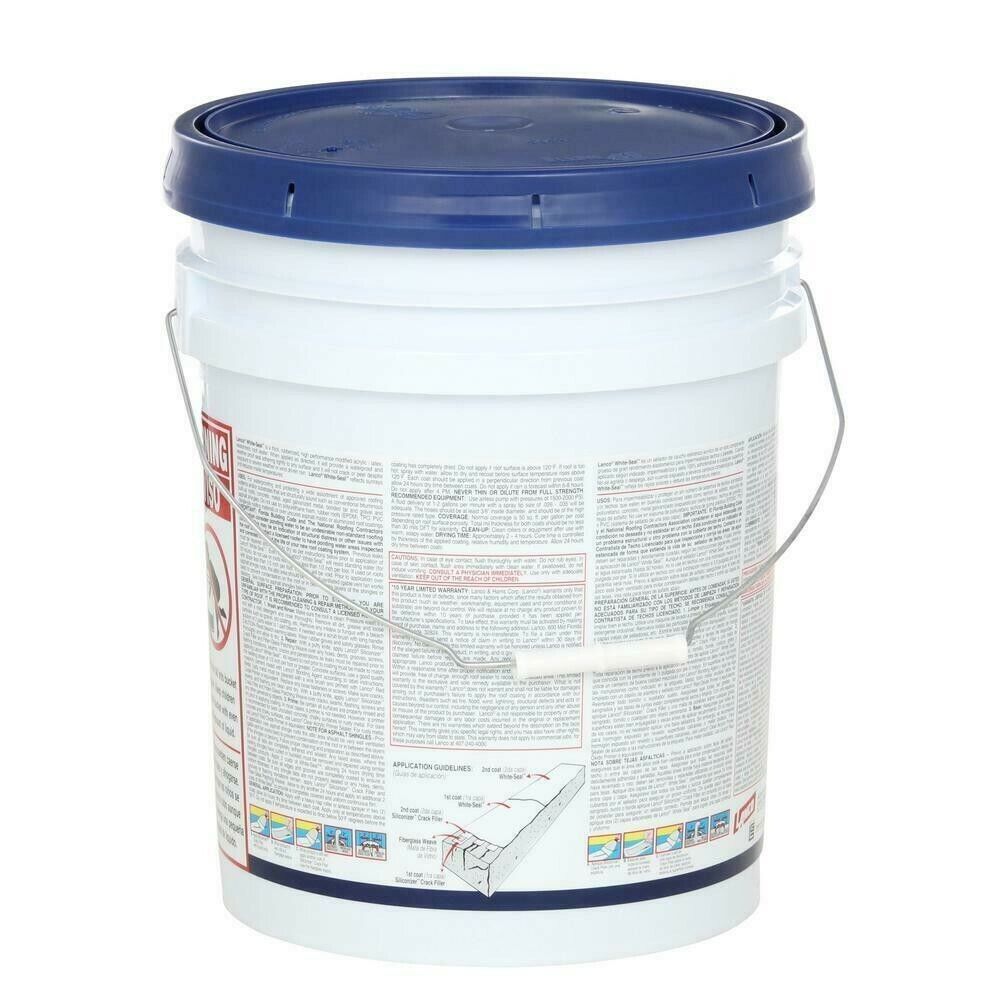 ELASTOMERIC ROOF SEALER 5 Gallon White Coating Waterproof Rubberized Cool RV