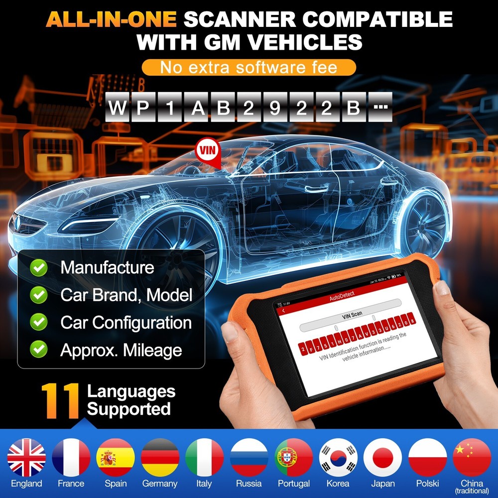 LAUNCH Creader Elite 2.0 for GM/GMC Bidirectional Car Diagnostic OBD2 Scanner