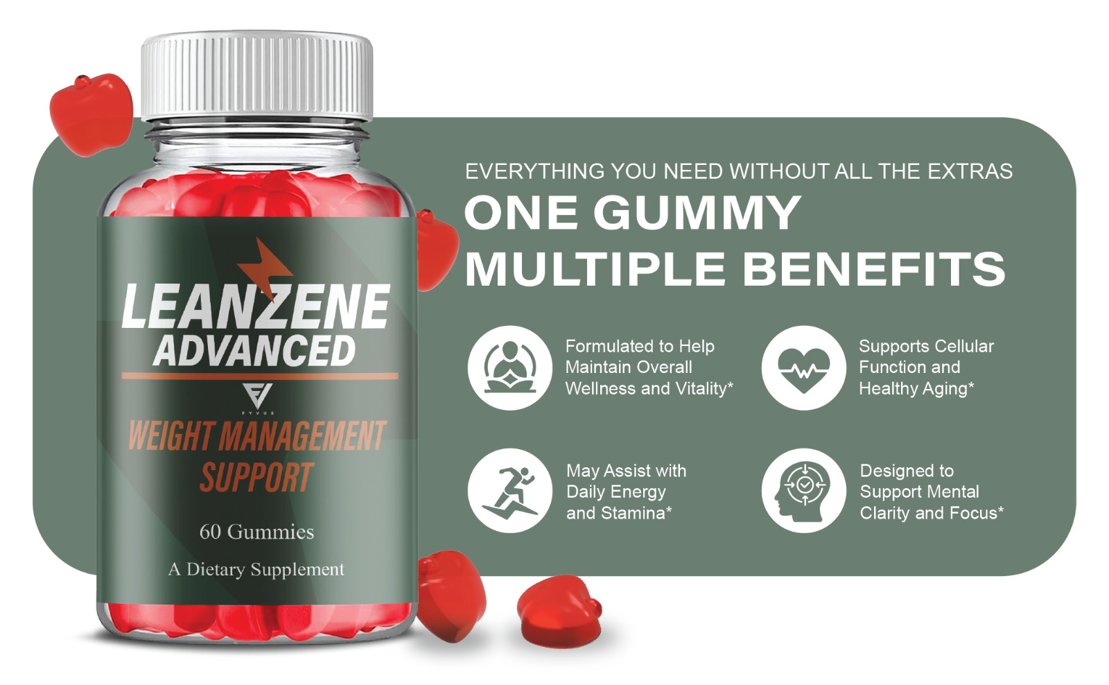 Leanzene Weight Management, Leanzene Advanced Formula (60 Gummies)