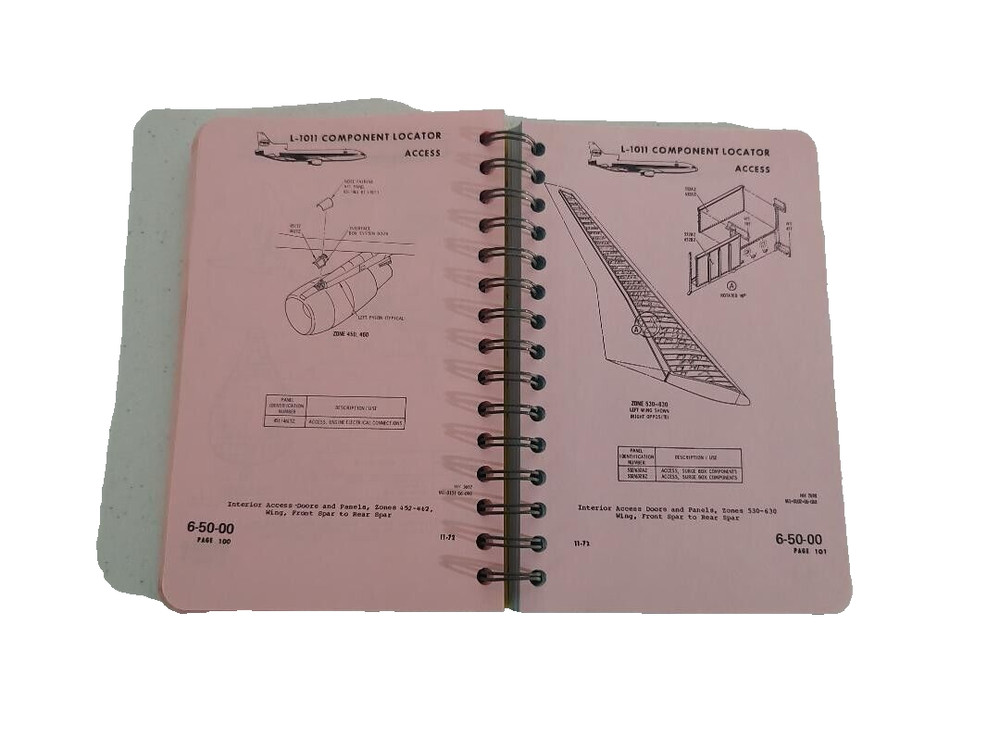ViNTAGE TWA LOCKHEED L-1011 COMPONENT LOCATOR HANDBOOK APRIL 1974