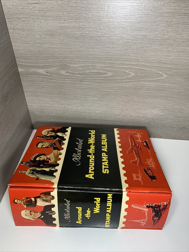 Vintage 1960 Illustrated Around-The-World Stamp Album - Without Stamps!