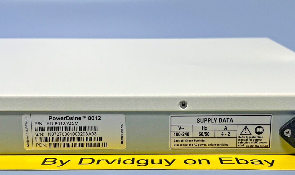 PowerDsine PD-8012ACM High-Power over Ethernet Network Switch; Securely Managed