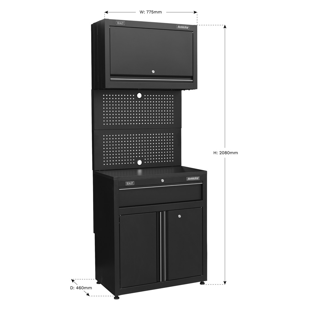 Modular Wall & Base Tool Storage Cabinet Unit with Drawer Sealey APMS2HFPD B