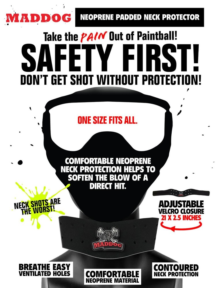 CLEARANCE Maddog Paintball Airsoft Protective Combo Black Small Medium