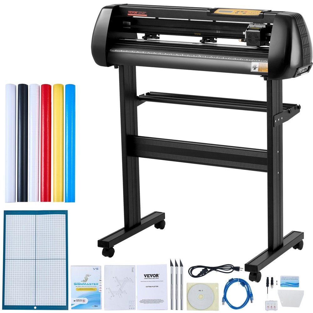 VEVOR Vinyl Cutter Machine Cutting Plotter 28inch Bundle SignMaster Floor Stand