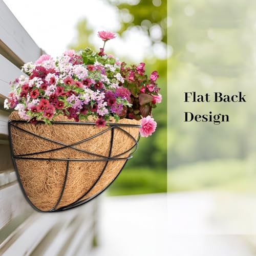 4 Pack Window Boxes Planters Railing Planter Box with Coco Liners Deck 14 Inch
