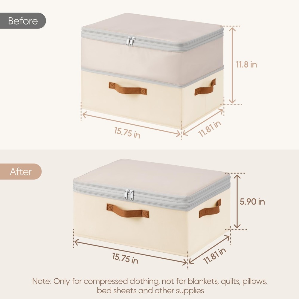Large Closet Storage Bins - Compression Organizer Bins, Stackable Closet Orga...