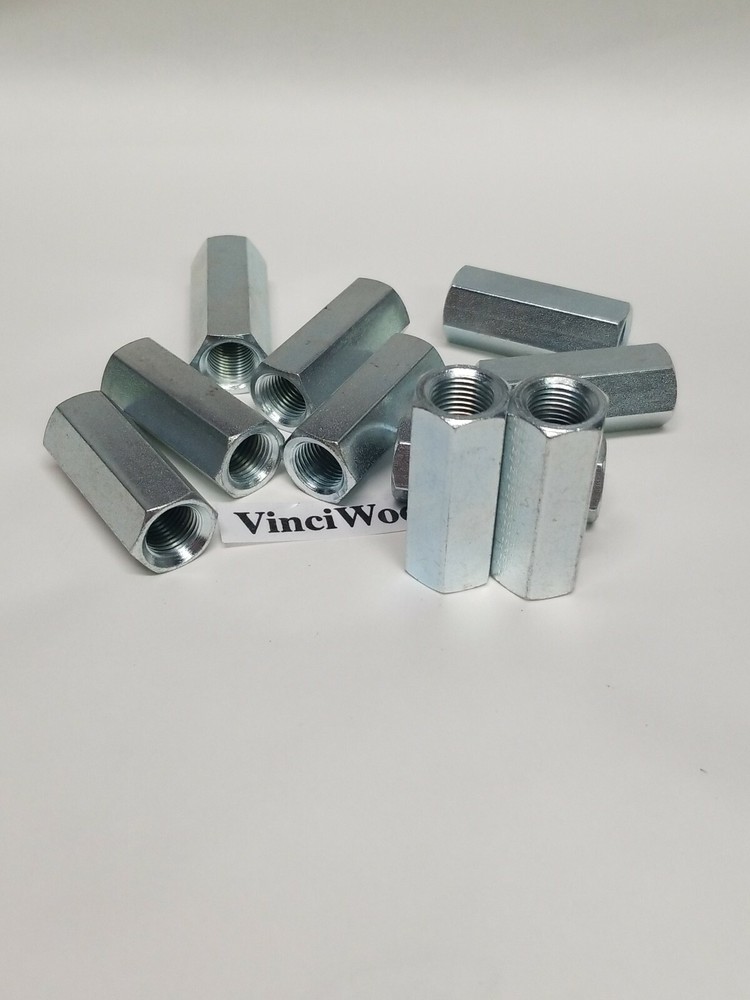1/2-20 ×1-3/4" Heavy Hex Coupling Nut 1-3/4" long x 11/16" (8 pack).