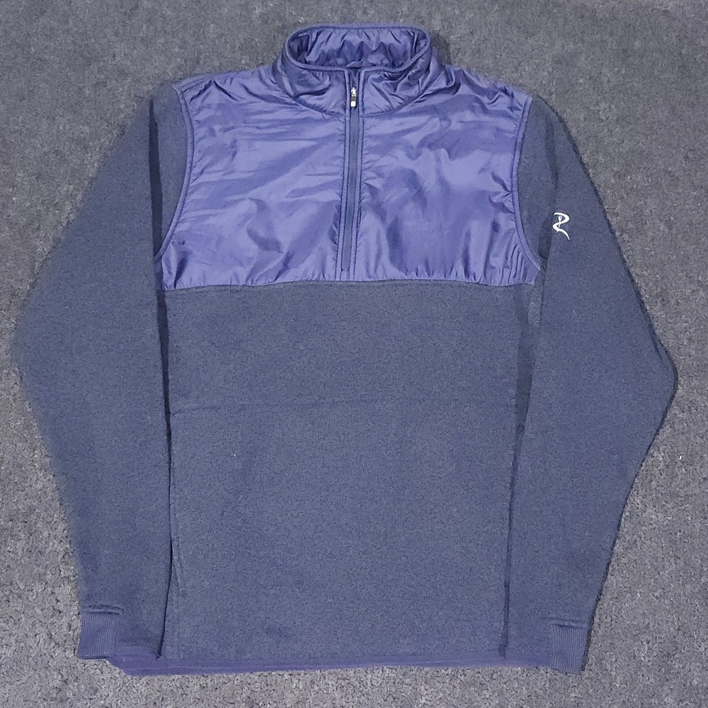 Footjoy Heather Yoke 1/2 Pullover Mens Large Navy Blue Golf Performance Midlayer
