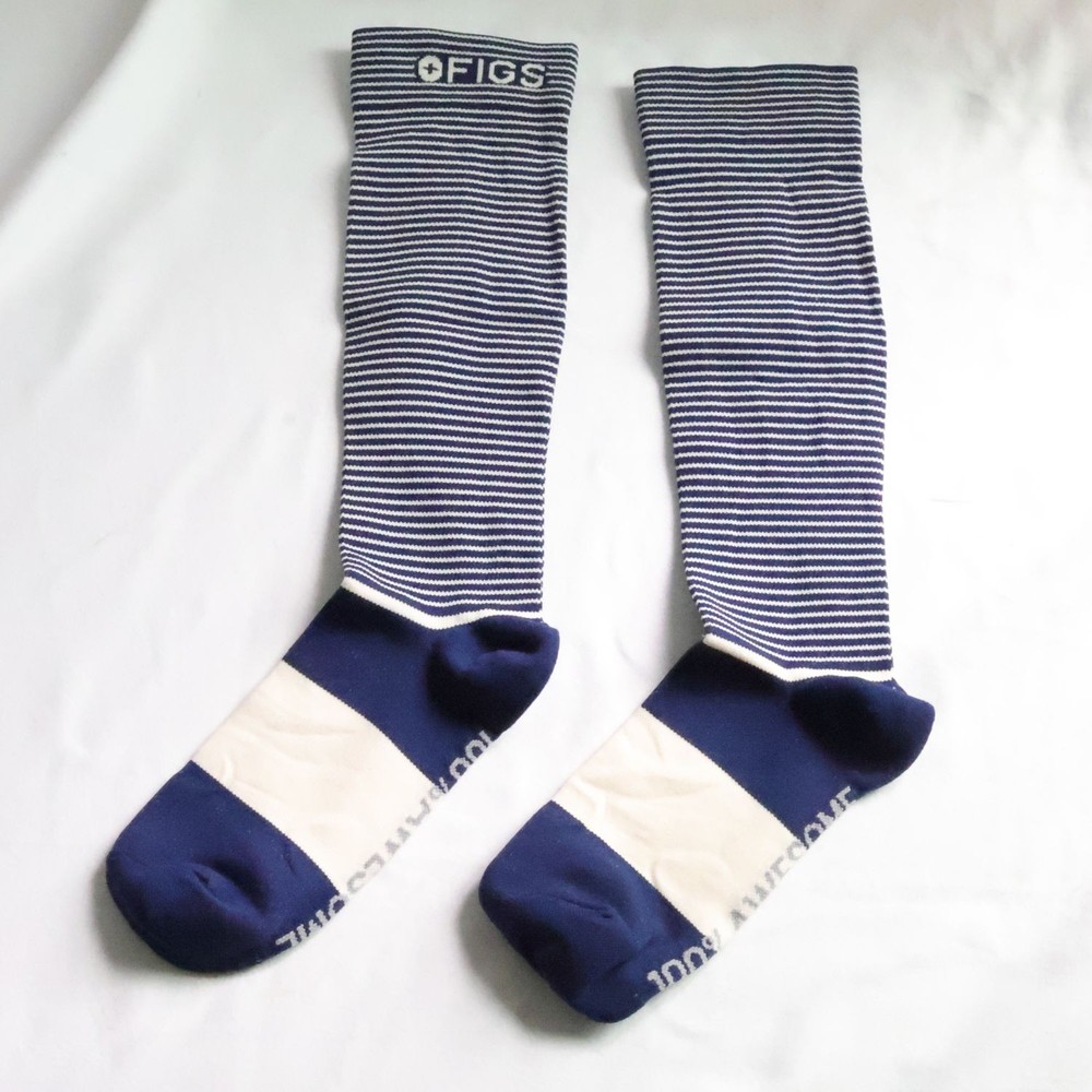 Figs Compression Socks Size M Comfortable Supportive Striped Design