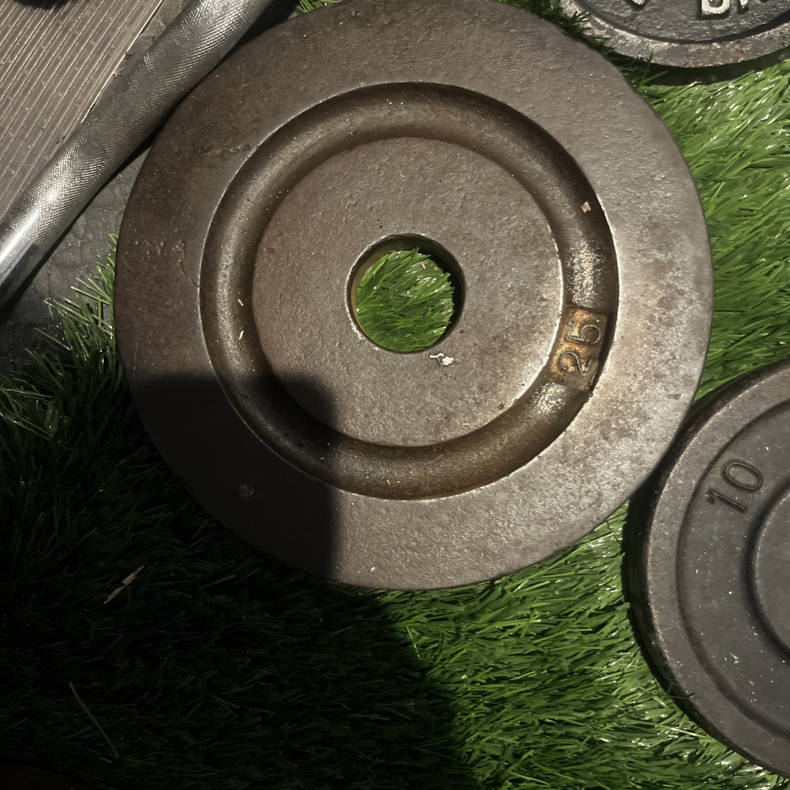 Vintage York Olympic 25 Lb Weight Plates, One Milled York