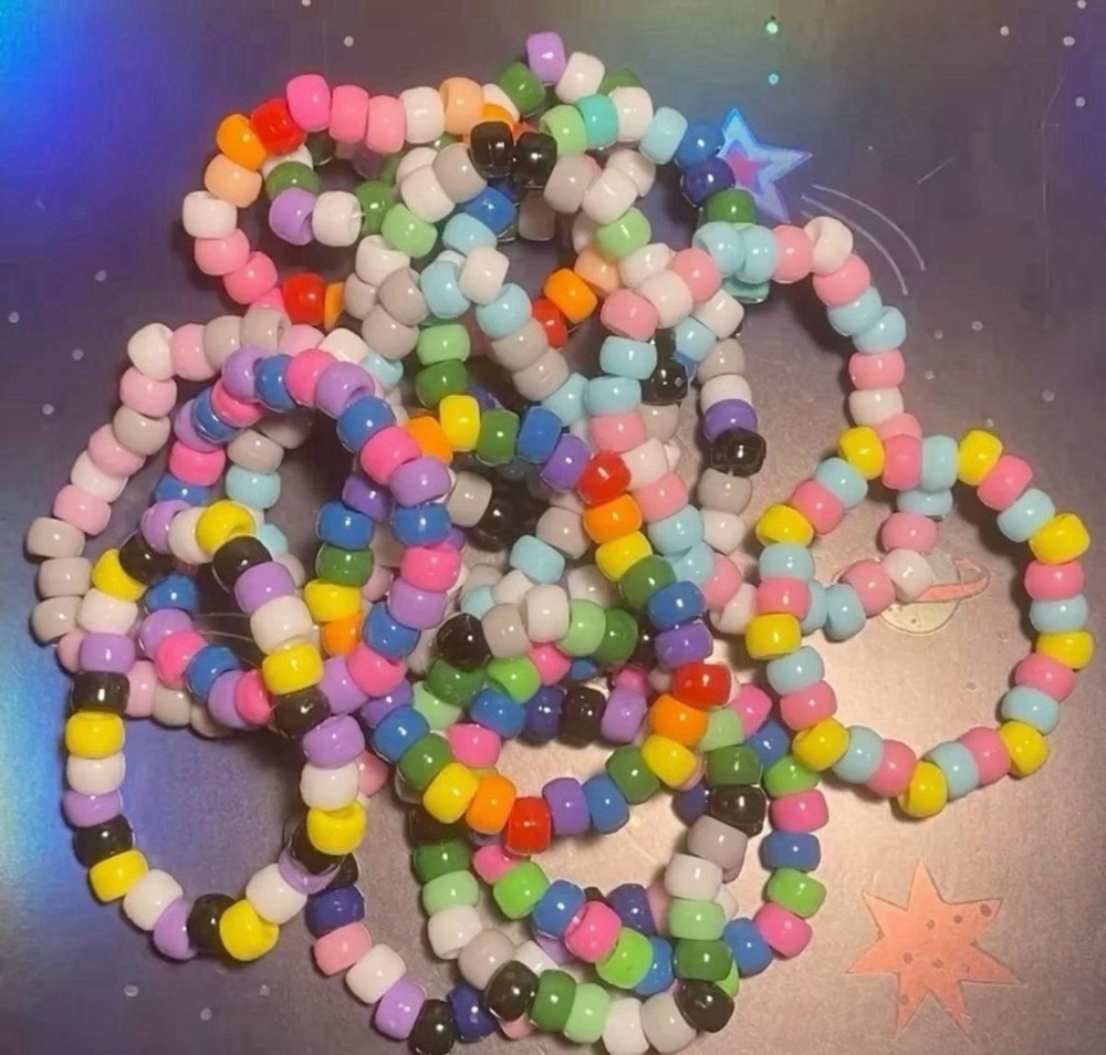 Custom Kandi Bracelet Set 10 Handmade Keepsakes Rave EDC🌈🌈 (READ DESCRIPTION)