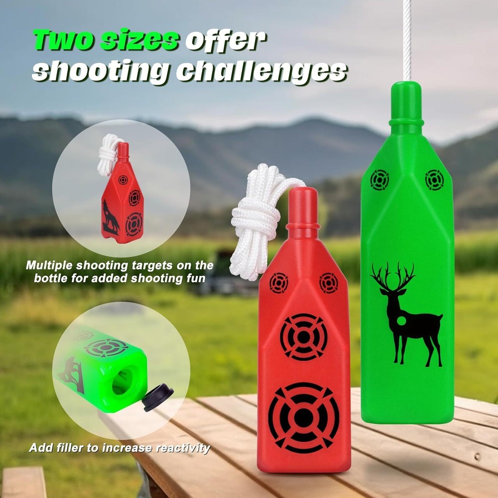 3 or 6 Pack Bottle Shooting Targets with Hanging Rope for Target Practice