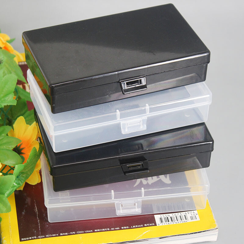 Rectangle Clear Plastic Small Box Hook Jewelry Earplugs Container Storage Case﹜❥