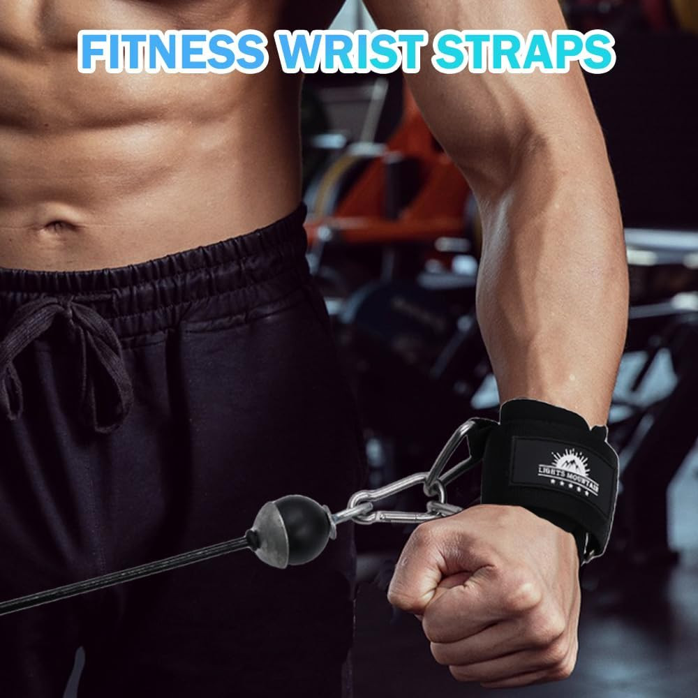 Padded Adjustable Wrist Cuffs for Cable Machine Strength Training