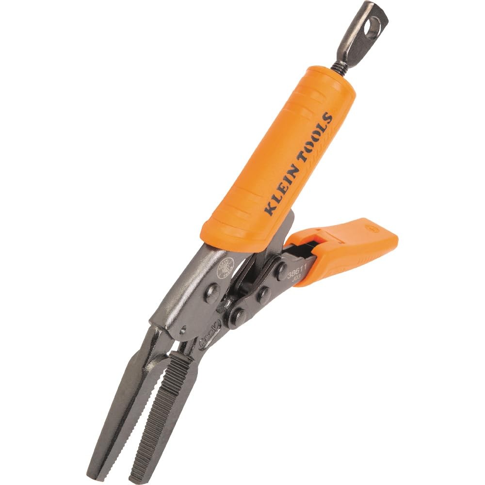 Klein Tools 38611 Long Nose Locking Pliers with Quick Release Handles, Ideal