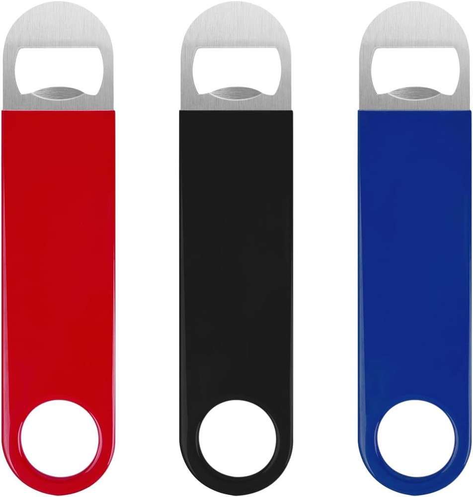 3 Pack Bottle Openers,Beer Bottle Openers, Speed Openers, Stainless Steel Flat B