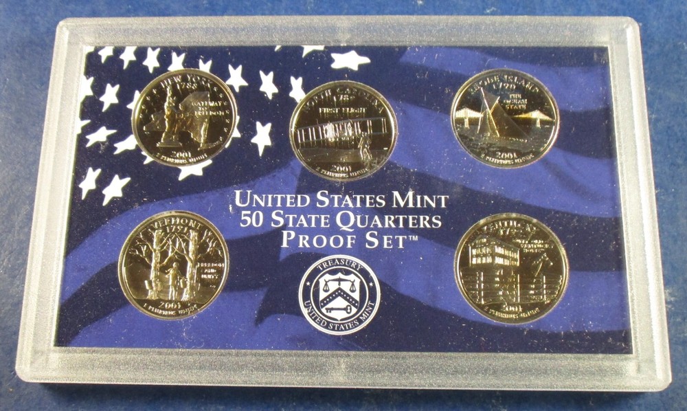 2001 Clad Proof Set w/ OGP - 10 Coins (07)