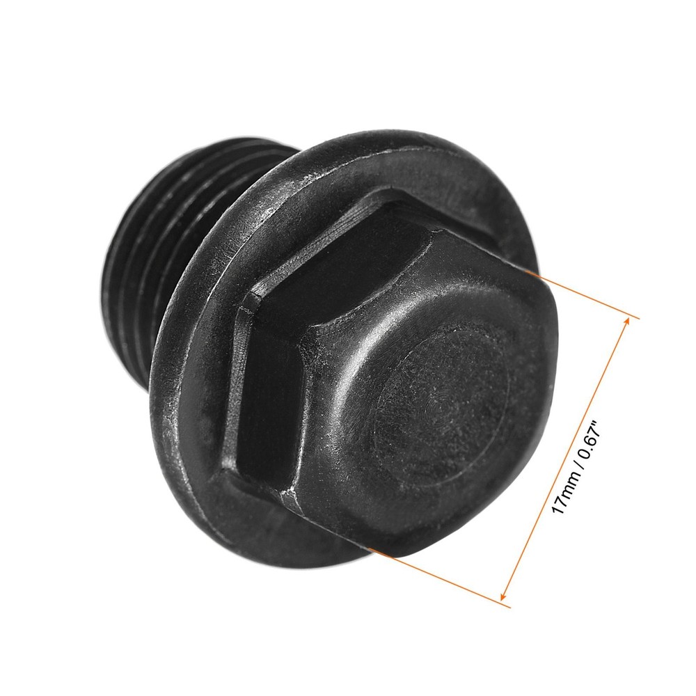 Outer Hex Head Socket Pipe Fitting Plug M16x1.5 Male Thread Carbon Steel 4Pcs